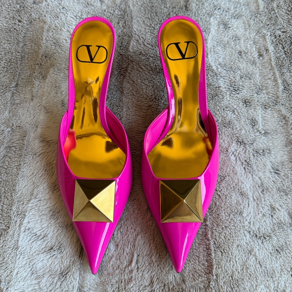 VALENTINO GARAVA Valentino One Stud 70
Patent Mule In Pink Size 36.5 - Picture 4 of 16